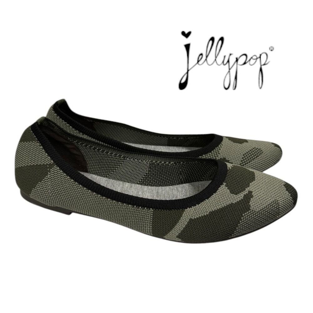 Jellypop Champs Women's Camo Pointed Knit Flats 7.5